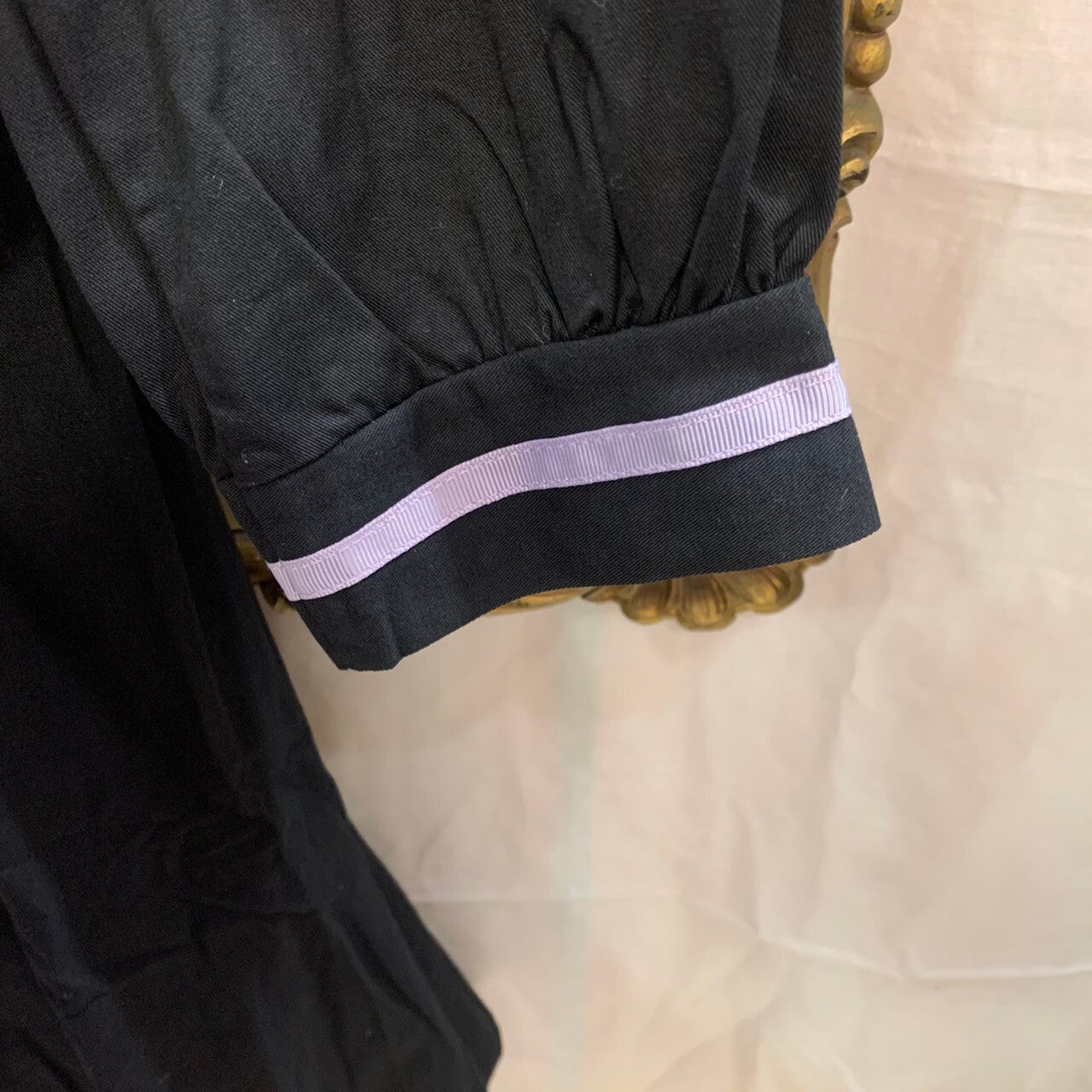Butterfly patch bowtie sailor dress BLACK