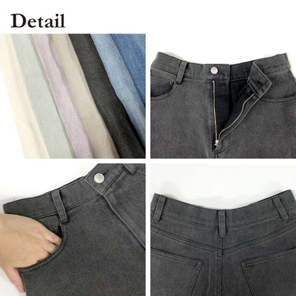 Denim Straight Pants BLACK