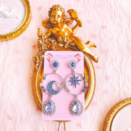 Purple Cream ブルームーンアシンメトリーピアス P667