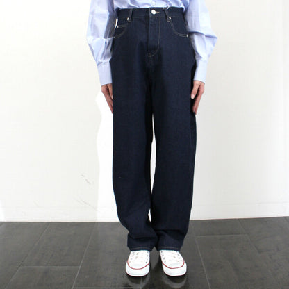 デニムハイライズテーパードパンツ Indigo Blue