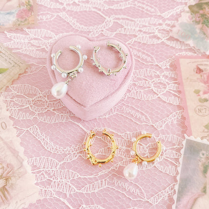 Purple Cream Pearl Ear Cuff Set P906