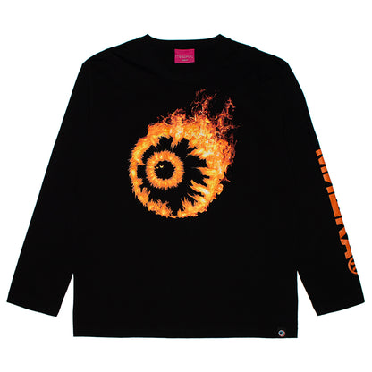 MISHKA FLAMING KEEP WATCH L/S Tシャツ Black/91523BLACK