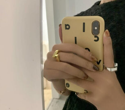 Silver 925 stacked block ring 2 colors