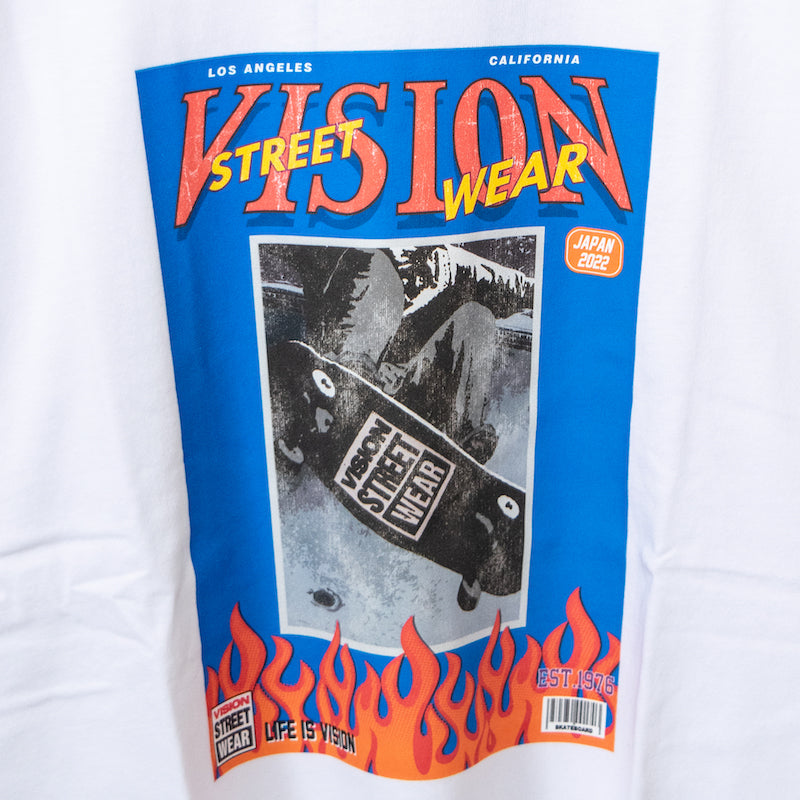 VISION STREET WEAR スケボーマガジンイラストTシャツ WHITE