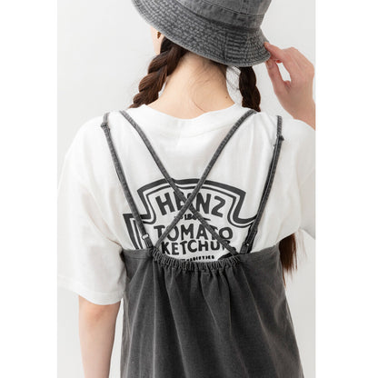 デニムキャミワンピース WストラップBLACK