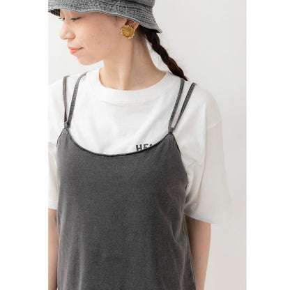 デニムキャミワンピース WストラップBLACK