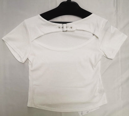 チョーカー風ベルト トップス WHITE