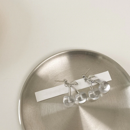 Purple Cream クリアチェリーピアス P793