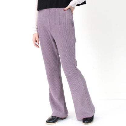 ダブルフェイス ミニプリーツ セミフレアパンツ30163 PURPLE