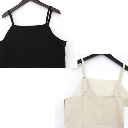 カツラギ ミニ丈 ジャンスカ キャミワンピース BLACK 30201