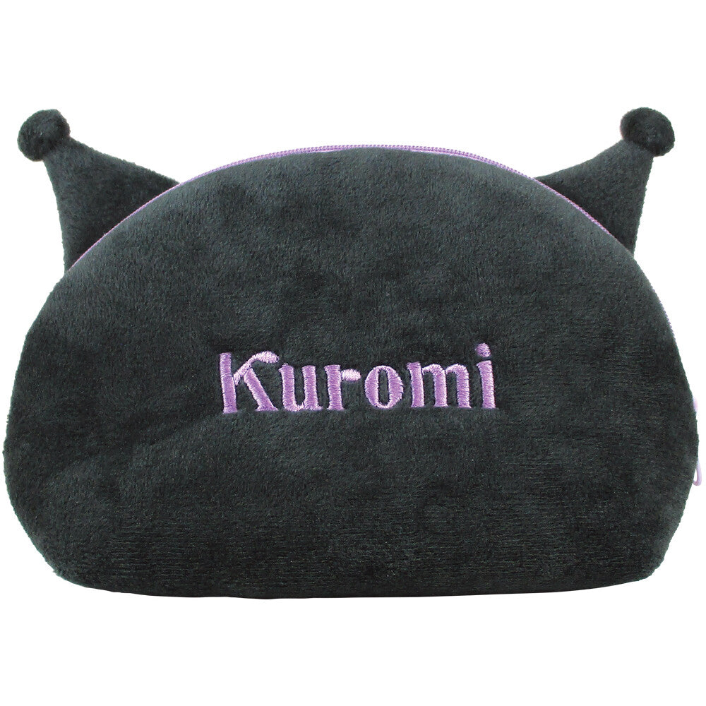 Sanrio Kuromi Plush Shell Face Pouch BLACK