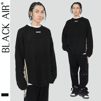 MADE EXTREME Black Air バイカラー BIGニット BLACK