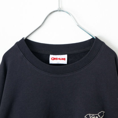 GREMLINS Gizmo Doodle Embroidered Sweatshirt in CHARCOAL