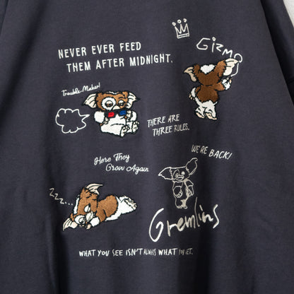 GREMLINS Gremlins Gizmo Doodle Embroidered Sweatshirt Charcoal