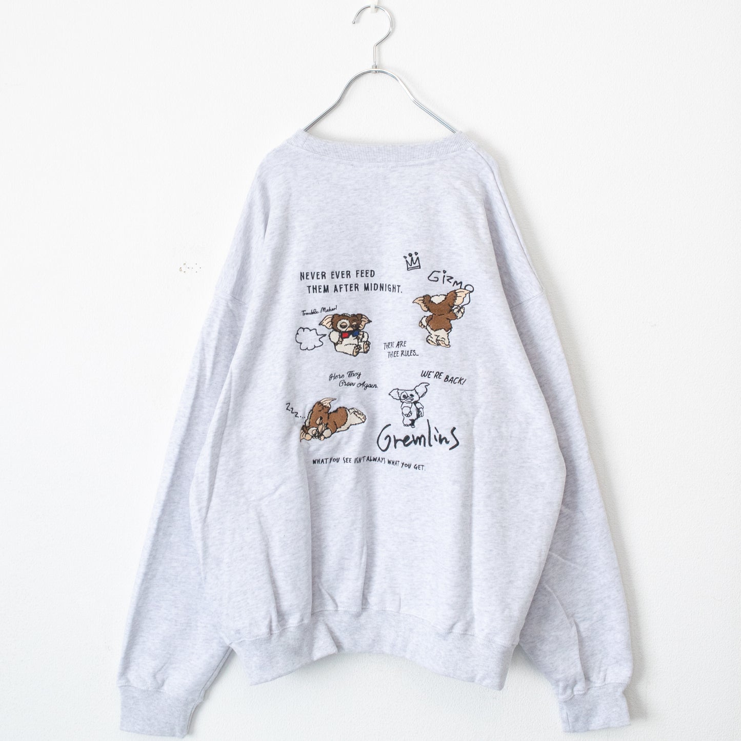 グレムリン GREMLINS 刺繍デザイン トレーナー Light Gray