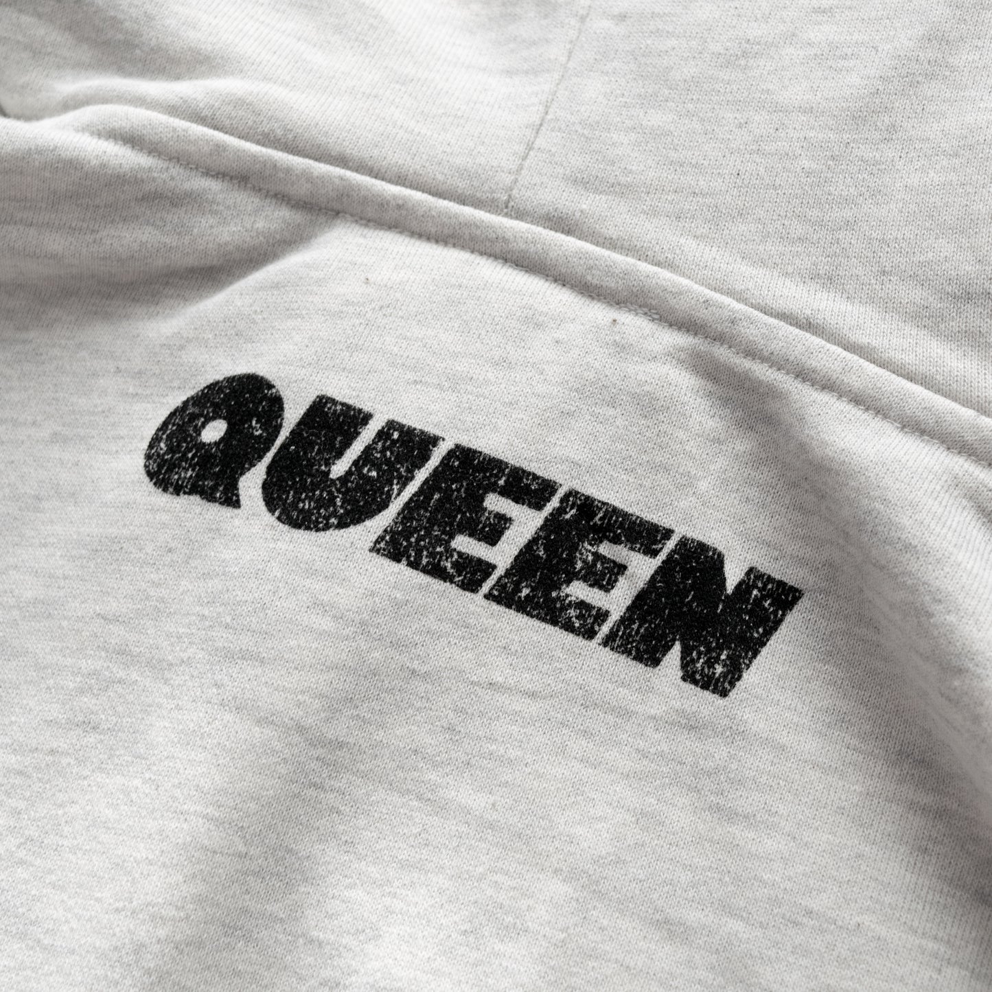 QUEEN Photo Print Hoodie in Kinari White