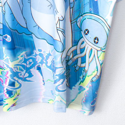 ACDC RAG Jellyfish Cyber ​​Big T-Shirt Blue