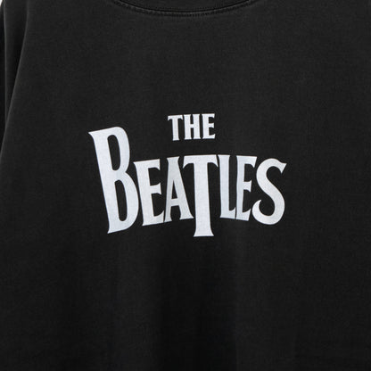 THE BEATLES Pigment Logo Long T-Shirt, Charcoal