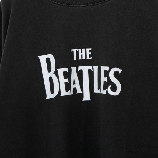 THE BEATLES Pigment Logo Long T-Shirt, Charcoal