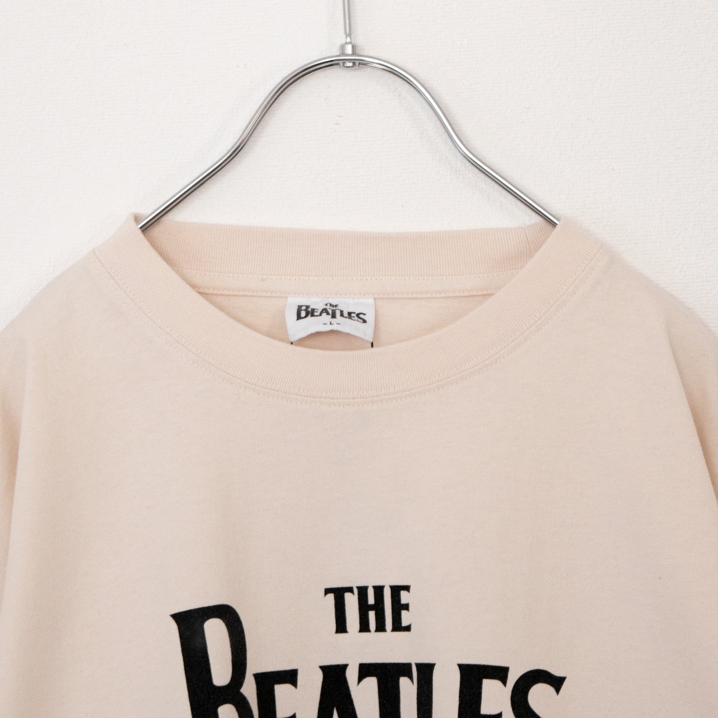 THE BEATLES Pigment Logo Long T-Shirt in WHITE