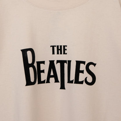 THE BEATLES Pigment Logo Long T-Shirt in WHITE