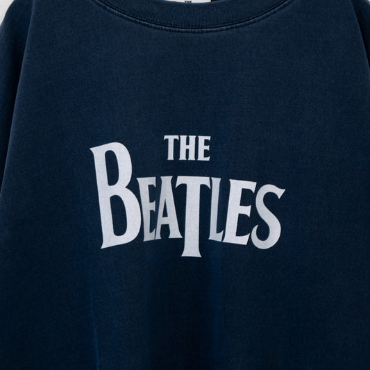 THE BEATLES Pigment Logo Long T-Shirt in Navy