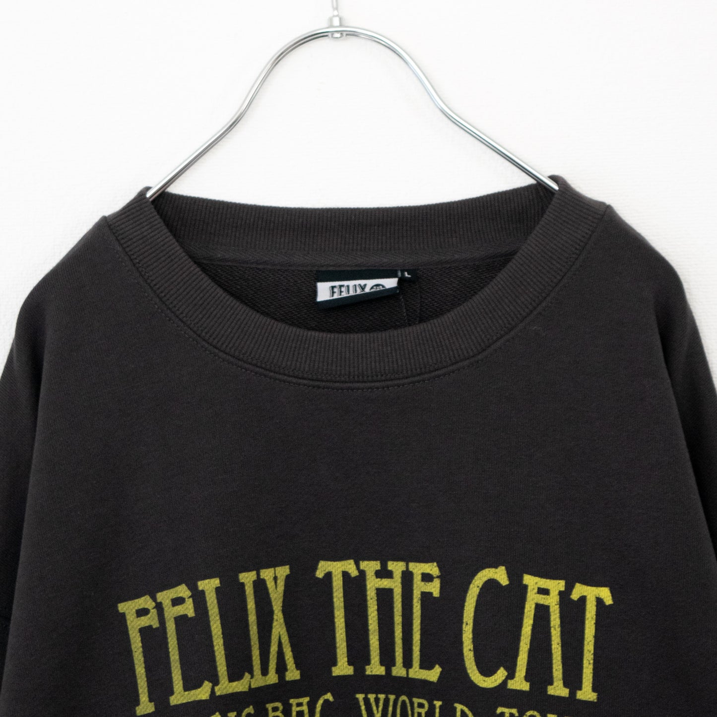 FELIX THE CAT ツアーイラスト スウェットトップ CHARCOAL