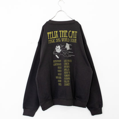 FELIX THE CAT ツアーイラスト スウェットトップ CHARCOAL
