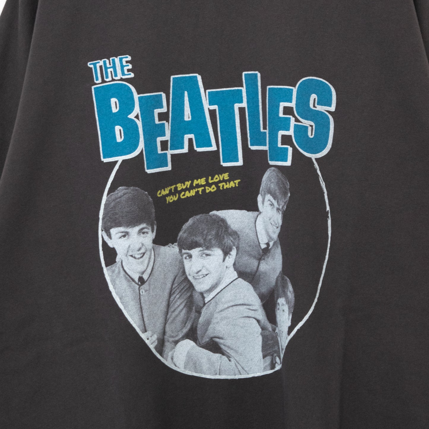 THE BEATLES Circle Photo Long T-Shirt, CHARCOAL