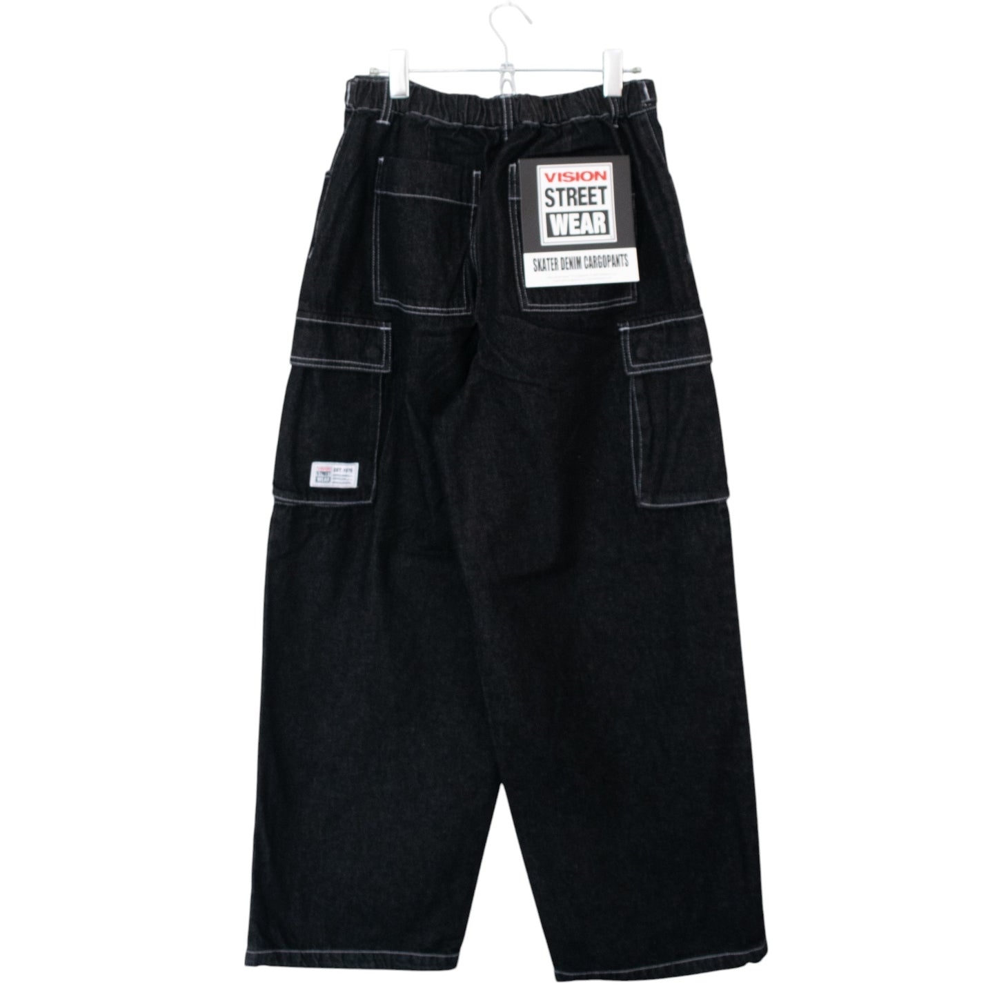 VISION STREET WEAR SKATER PANTS Wide Denim Pants BLACK