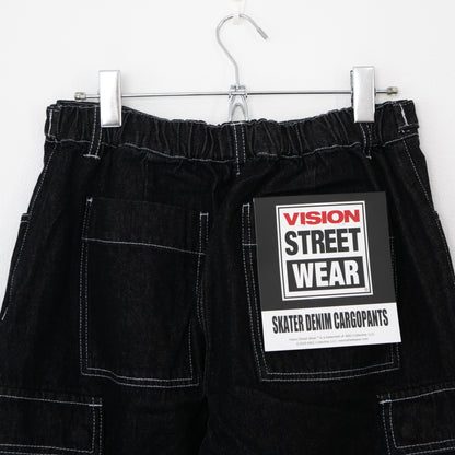 VISION STREET WEAR SKATER PANTS Wide Denim Pants BLACK