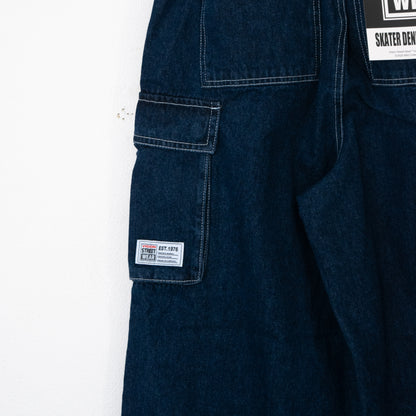 VISION STREET WEAR SKATER PANTS Wide Denim Pants NAVY