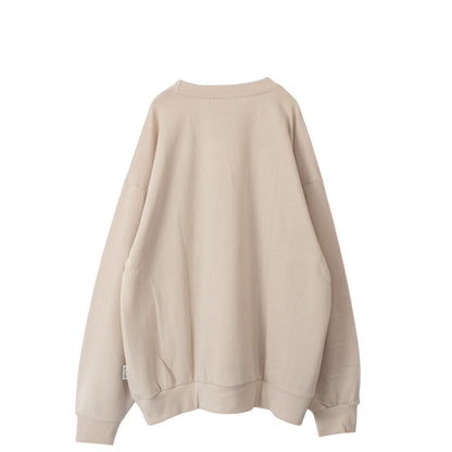 CAT 猫 ワンポイント刺繍 スウェットトップ IVORY