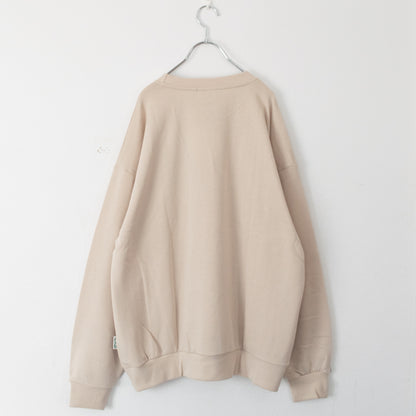 CAT 猫 ワンポイント刺繍 スウェットトップ IVORY