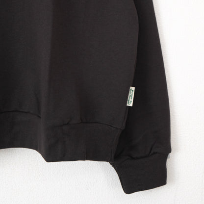 CAT 猫 ワンポイント刺繍 スウェットトップ CHARCOAL