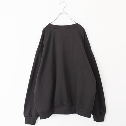 CAT 猫 ワンポイント刺繍 スウェットトップ CHARCOAL