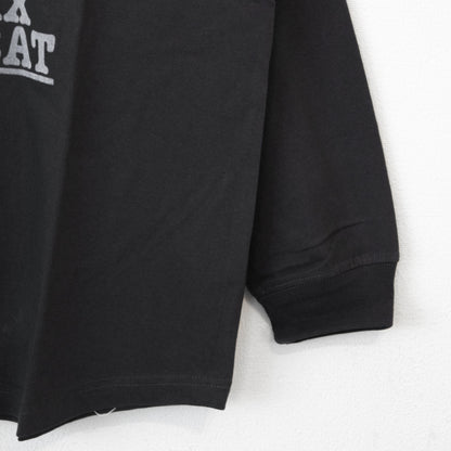 FELIX THE CAT Raglan Flocked Long T-Shirt in Charcoal