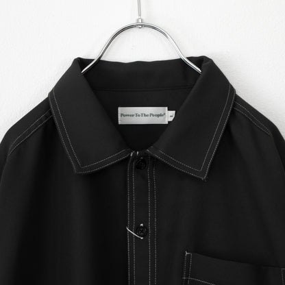 Flying Dog Embroidered Long Sleeve Shirt in CHARCOAL