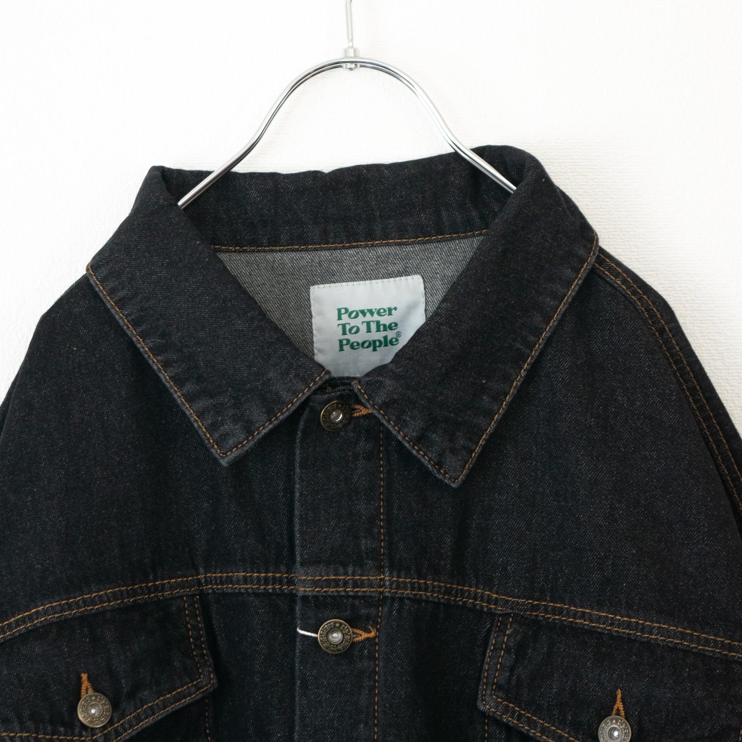 POWER TO THE PEOPLE リメイクデニムジャケット BLACK