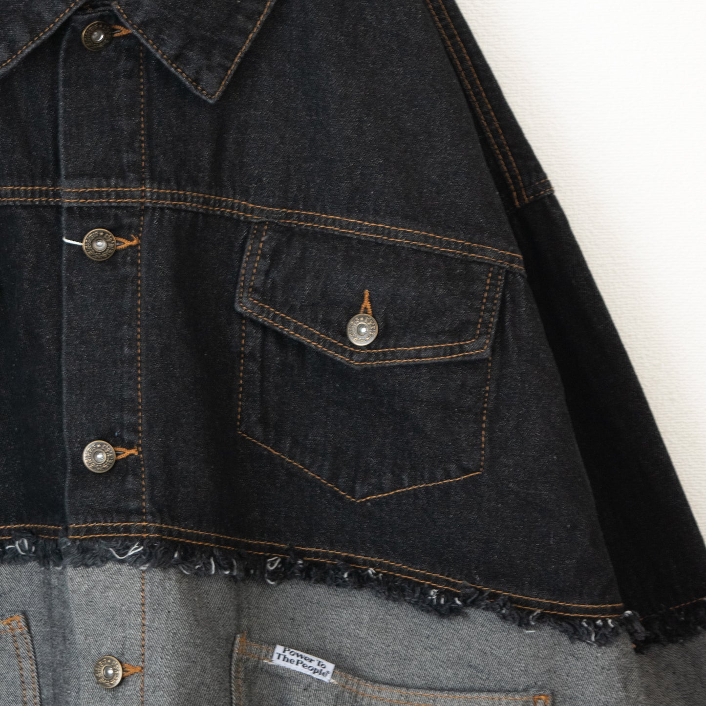POWER TO THE PEOPLE リメイクデニムジャケット BLACK