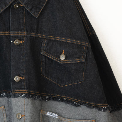 POWER TO THE PEOPLE リメイクデニムジャケット BLACK