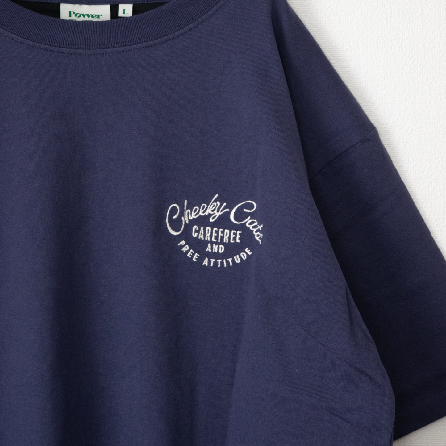 POWER TO THE PEOPLE Cirneko Embroidered T-shirt NAVY