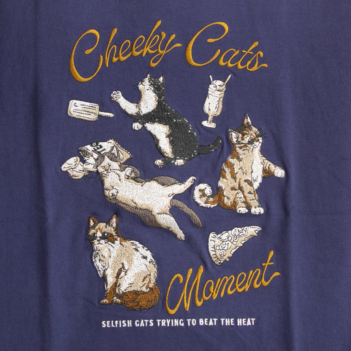 POWER TO THE PEOPLE Cirneko Embroidered T-shirt NAVY