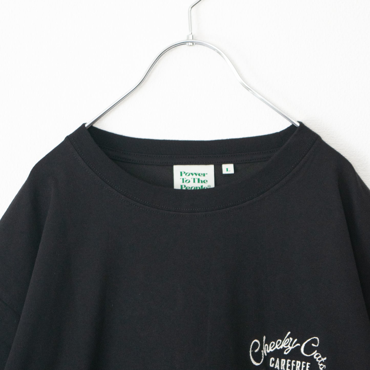 POWER TO THE PEOPLE Cirneko Embroidered T-shirt BLACK