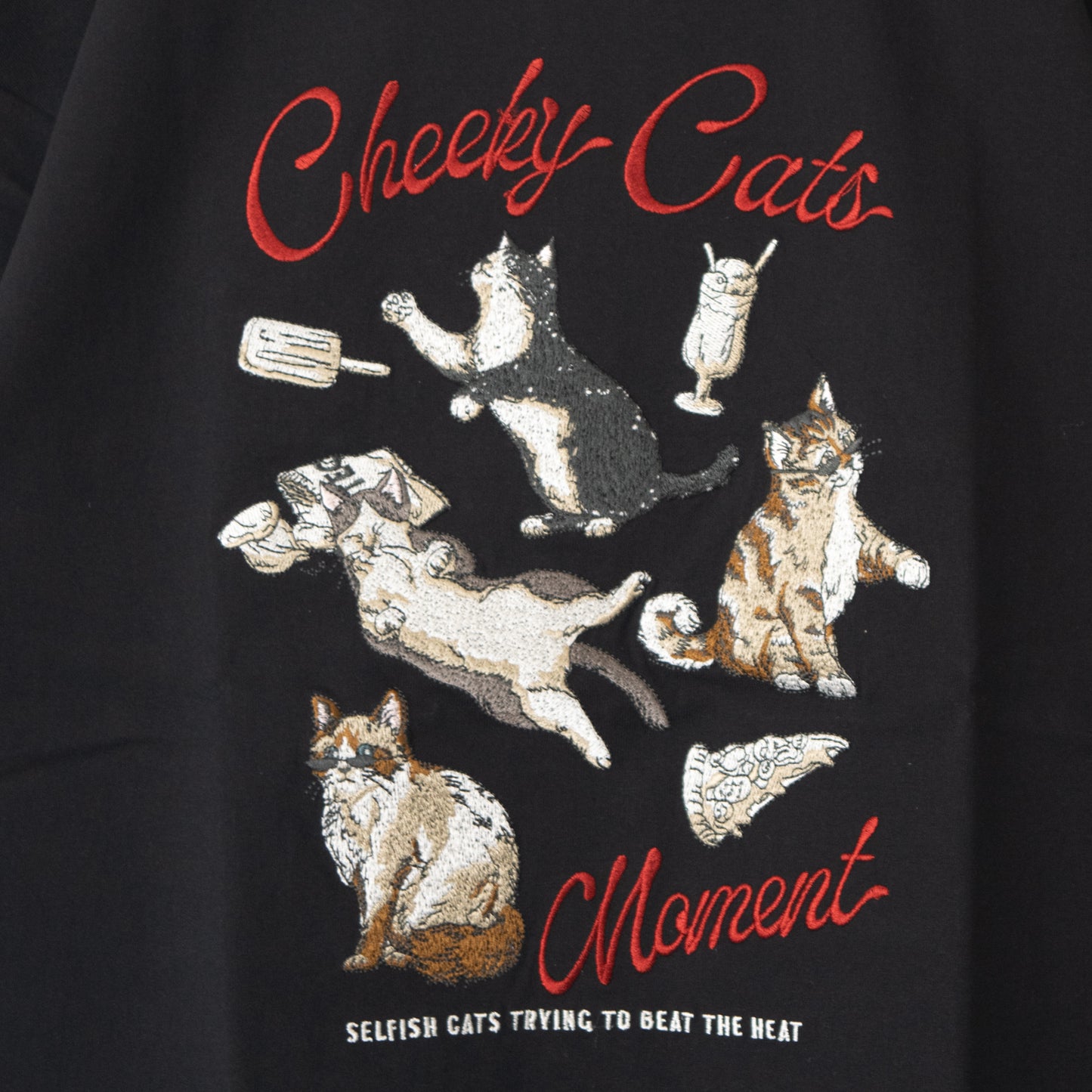 POWER TO THE PEOPLE Cirneko Embroidered T-shirt BLACK