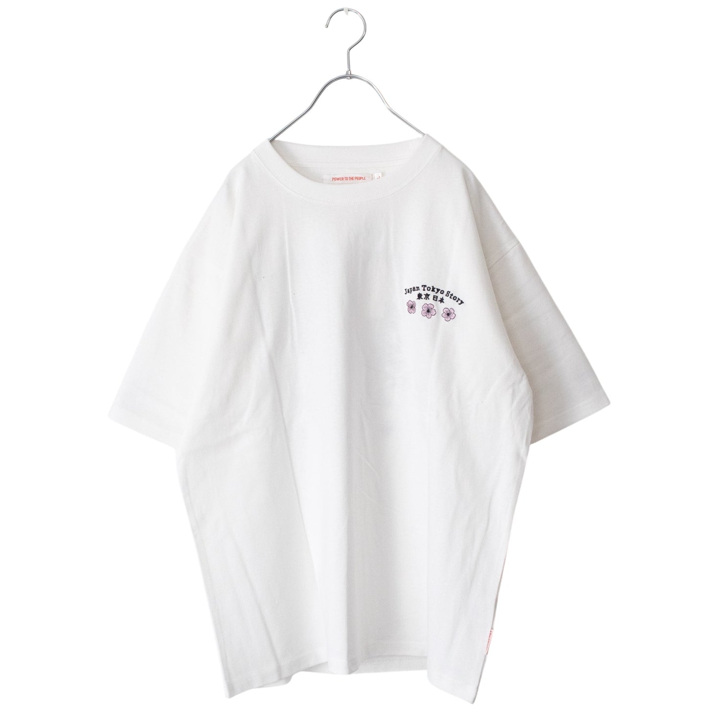 POWER TO THE PEOPLE JAPAN Series DARUMA 刺繍 半袖 Tシャツ WHITE