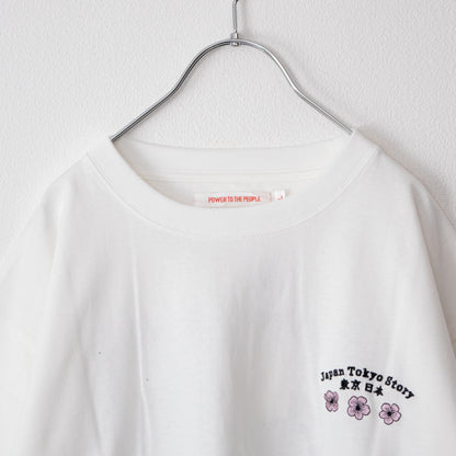 POWER TO THE PEOPLE JAPAN Series DARUMA 刺繍 半袖 Tシャツ WHITE