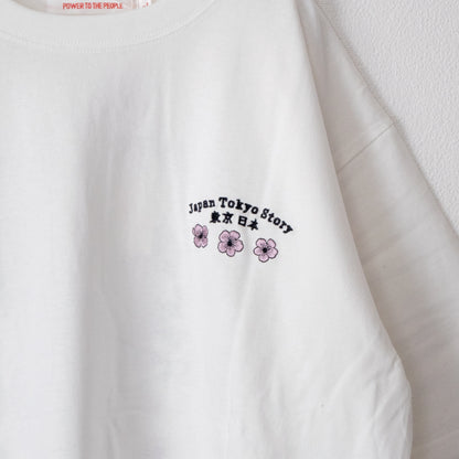 POWER TO THE PEOPLE JAPAN Series DARUMA 刺繍 半袖 Tシャツ WHITE
