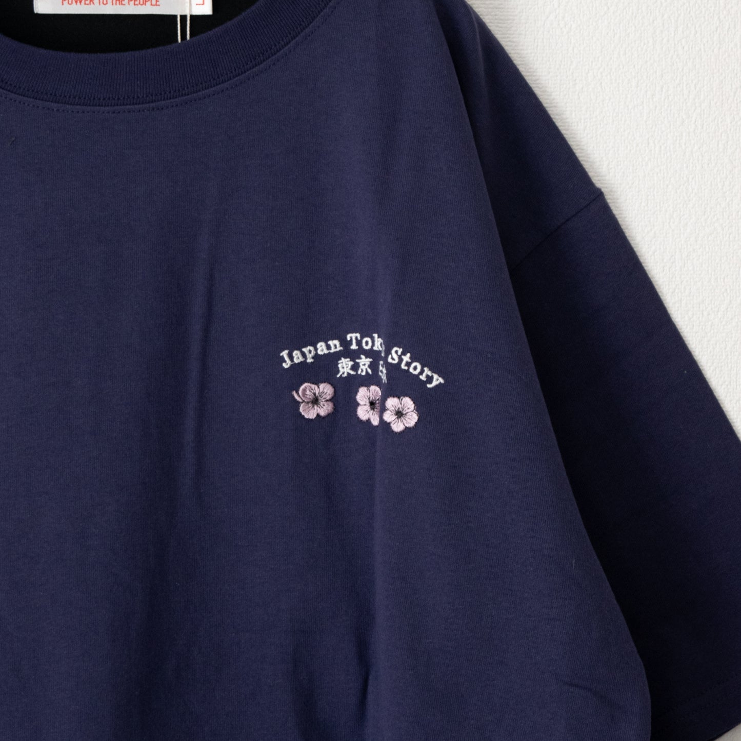 POWER TO THE PEOPLE JAPAN Series DARUMA 刺繍 半袖 Tシャツ NAVY