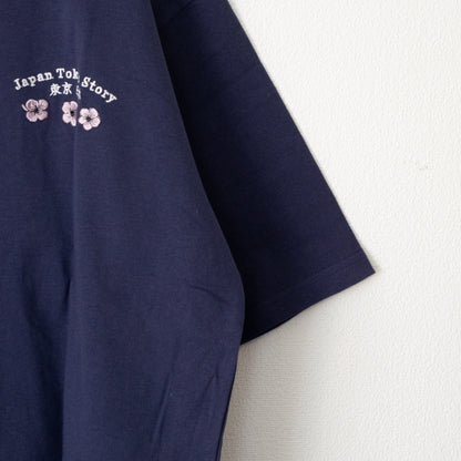 POWER TO THE PEOPLE JAPAN Series DARUMA 刺繍 半袖 Tシャツ NAVY